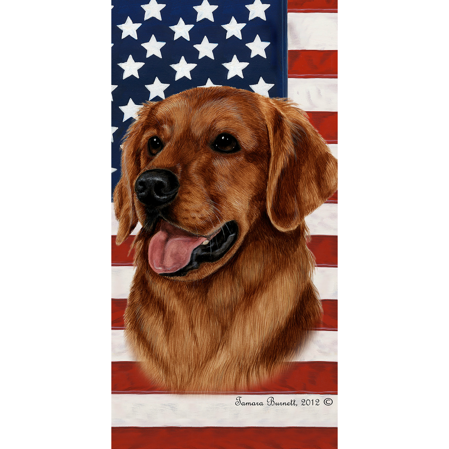 Patriotic Golden Retriever Beach Towel