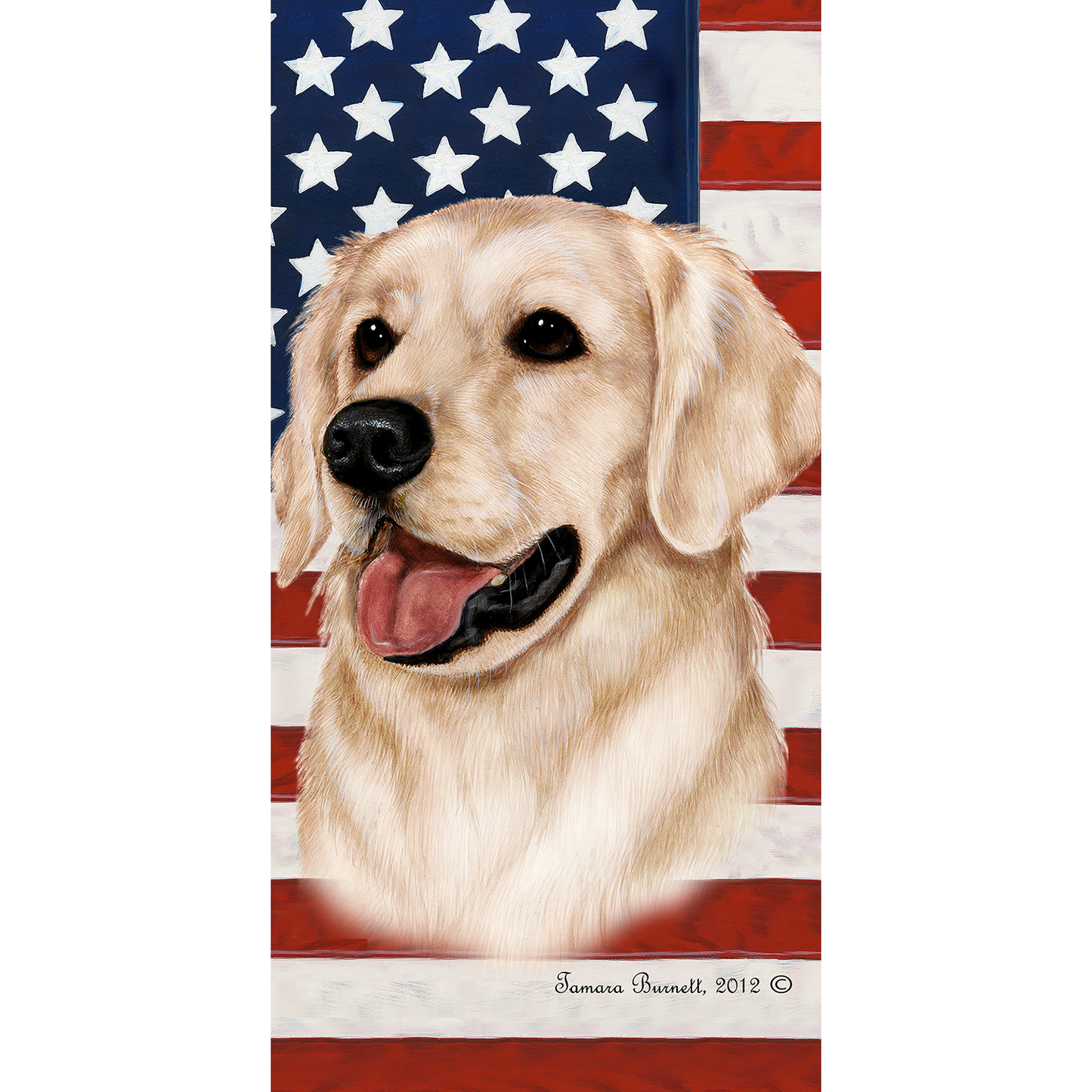 Patriotic Golden Retriever Beach Towel