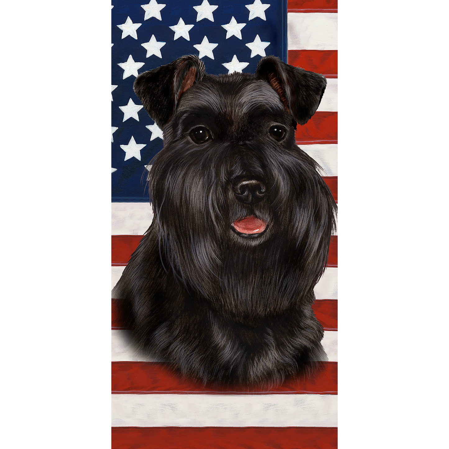 Patriotic Schnauzer Beach Towel