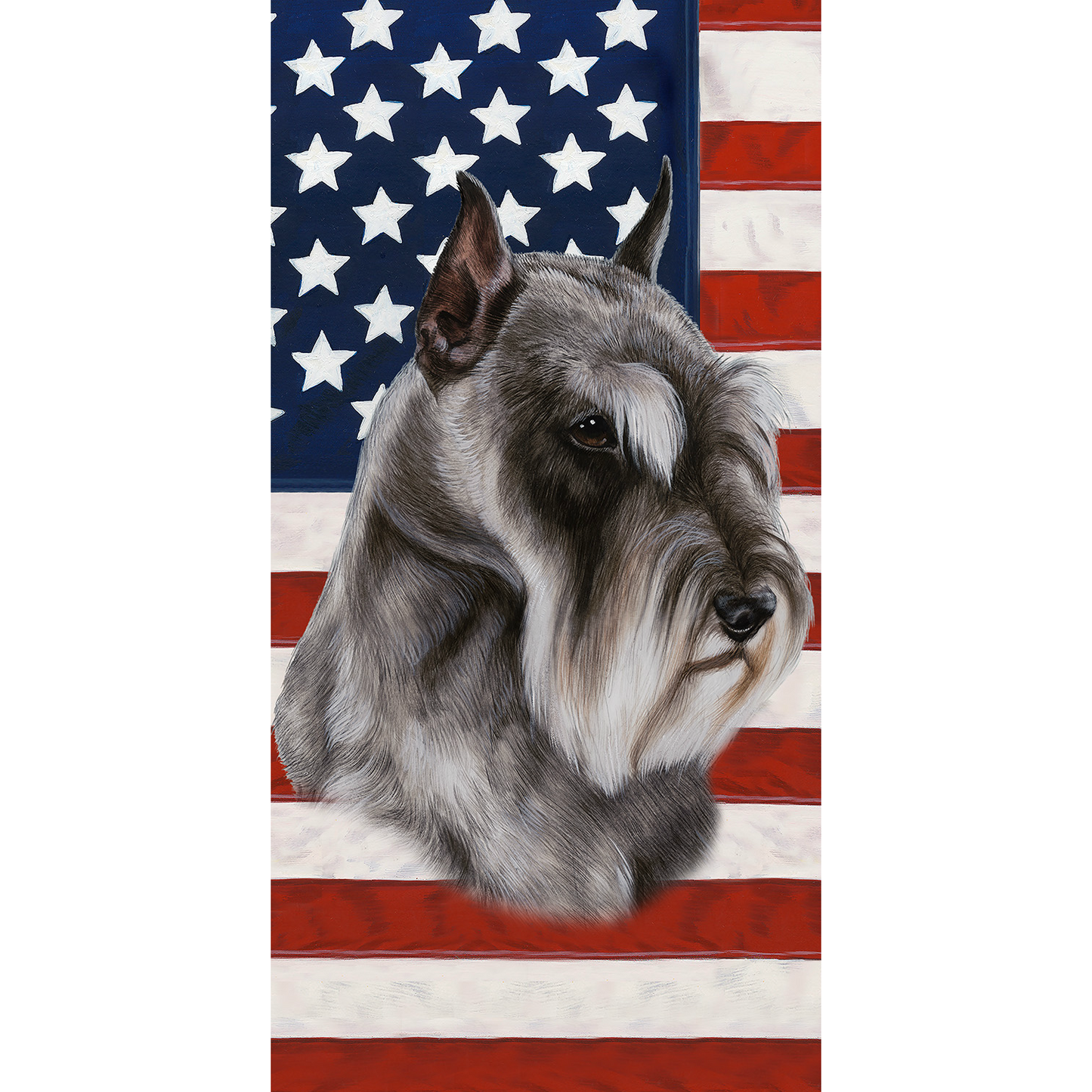 Patriotic Schnauzer Beach Towel