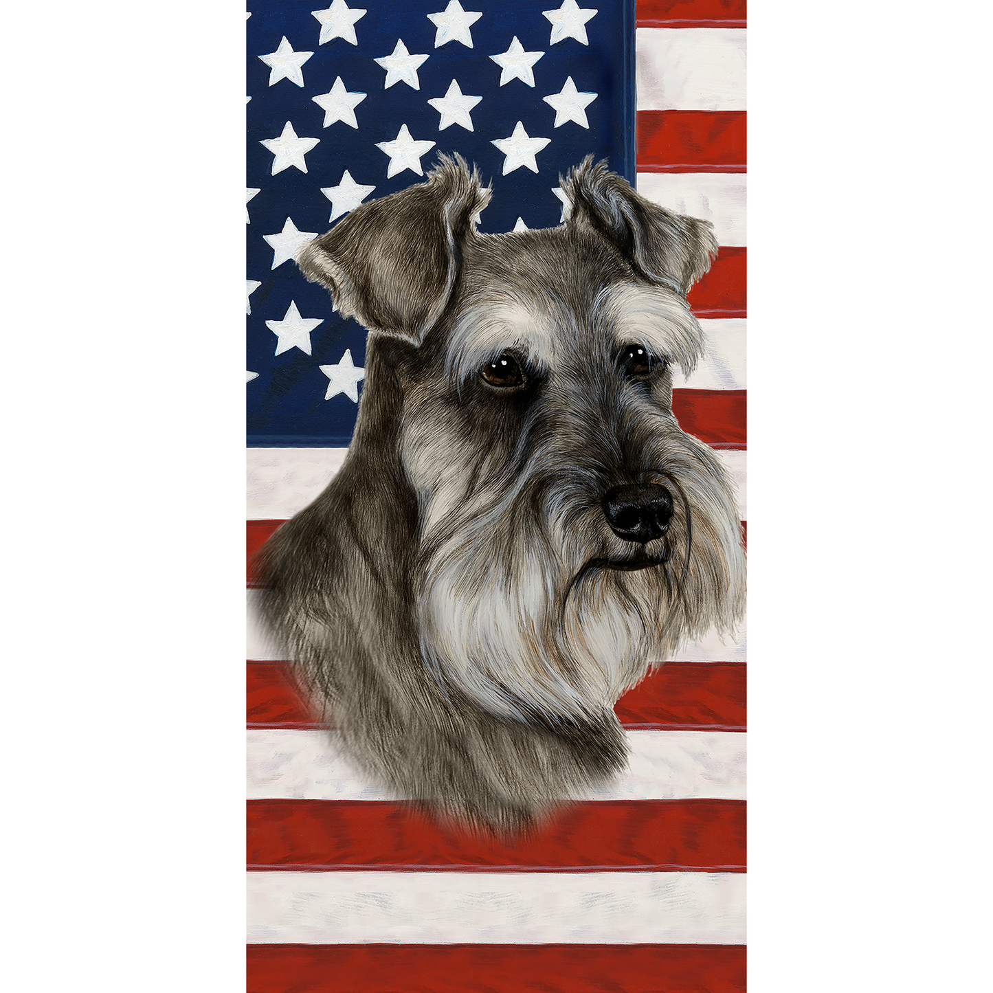 Patriotic Schnauzer Beach Towel