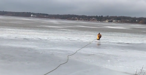 Terrified Pup Stuck In Frozen Lake Gets Rescued Just In Time