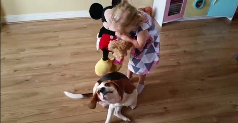 Watch How This Little Girl And Her Pup Play 'The Floor Is Lava'!