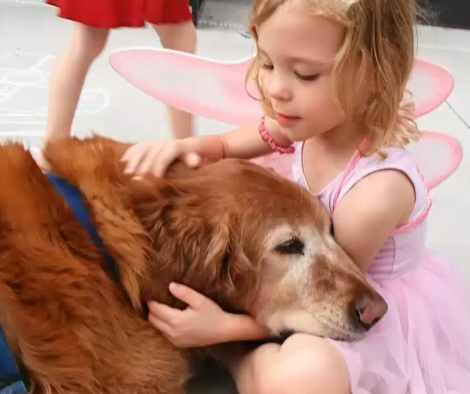The Love This Little Girl Has For Her Golden Retriever...Just Aww!