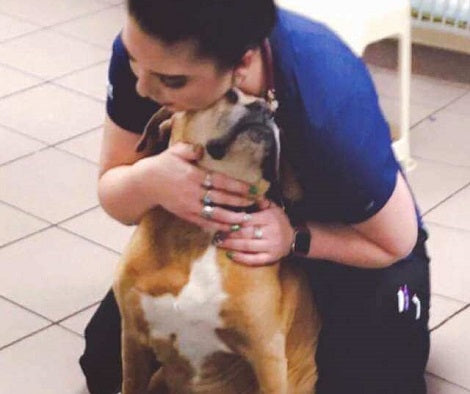 Adorable Pup Hugs The Vet Because He Thinks She's There For Hugs!