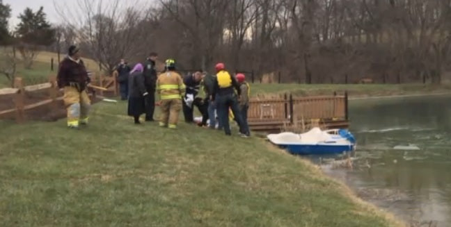 Lucky Golden Retriever Rescued From Icy Pond!