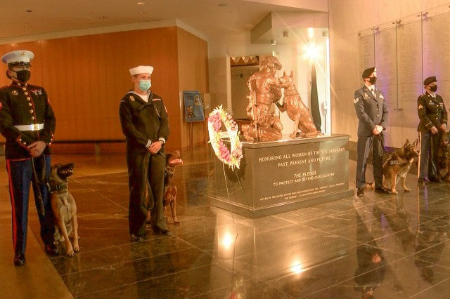 Monument Unveiled To Honor Women Military Dog Handlers’ Service To The Nation