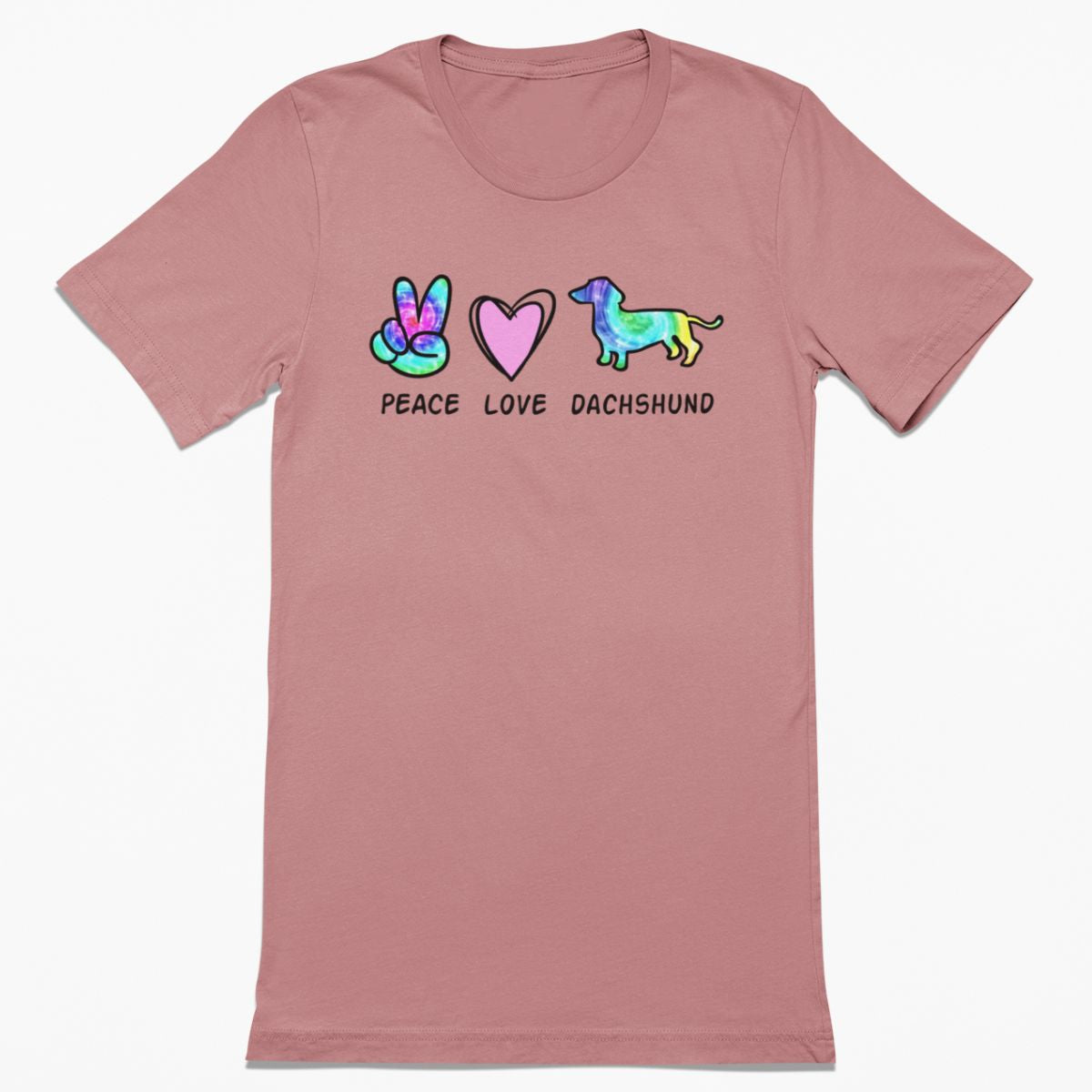 Peace Love Dachshund Pastel Tie Dye Shirt