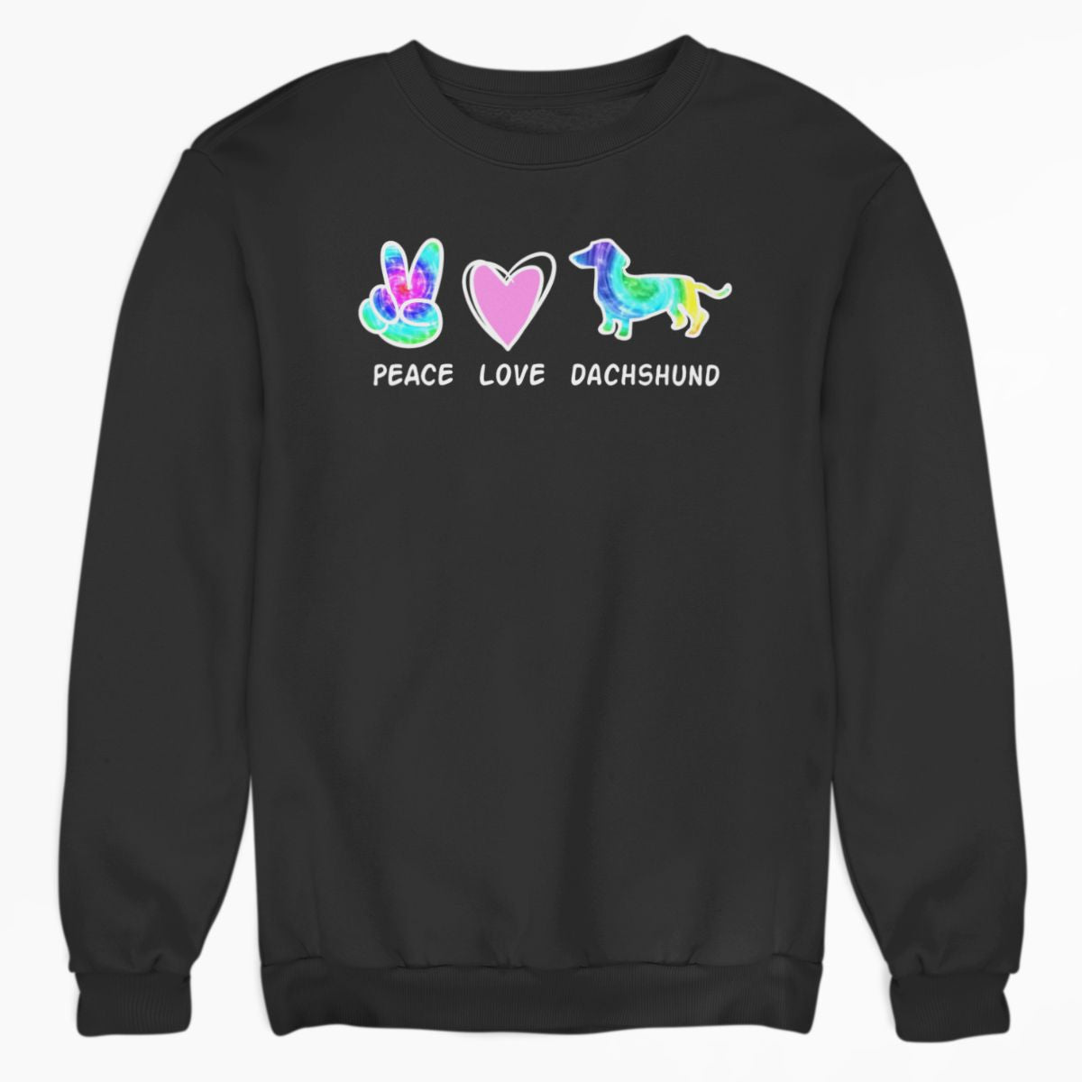 Peace Love Dachshund Pastel Tie Dye Shirt
