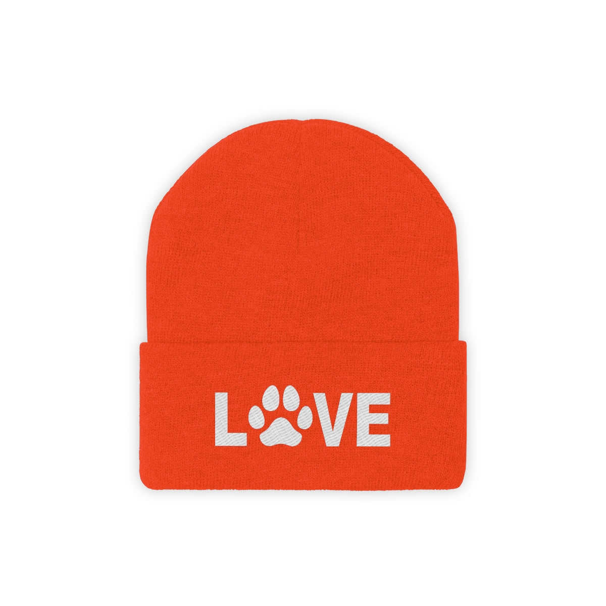 Love Pawprint Knit Ski Cap