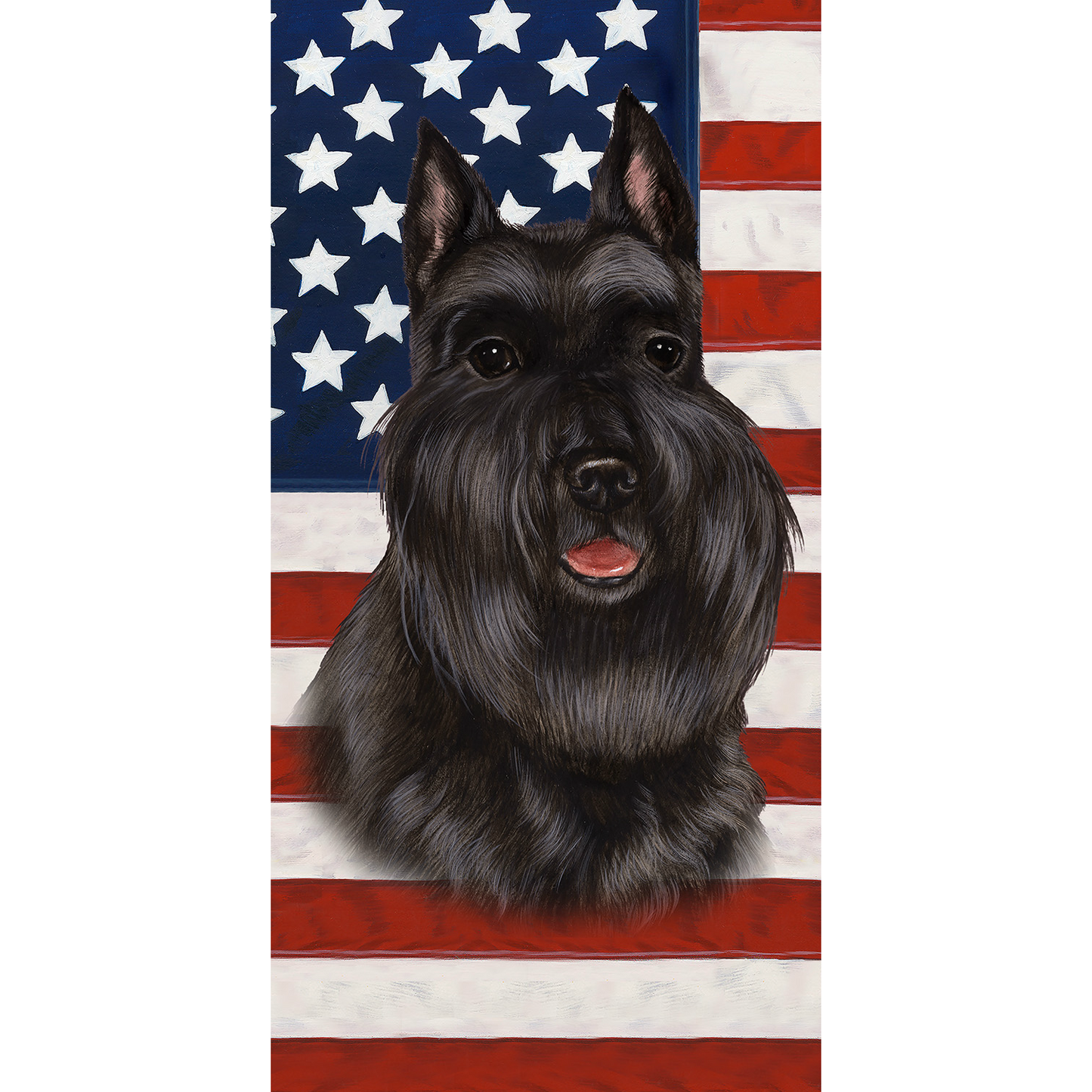 Patriotic Schnauzer Beach Towel