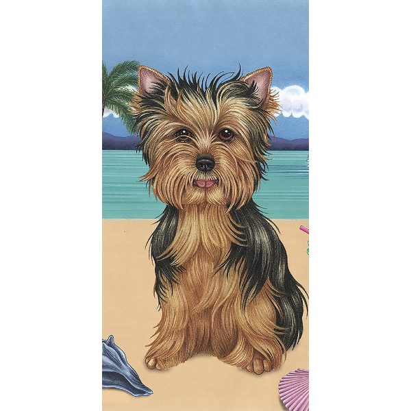 Summer Yorkshire Terrier Beach Towel